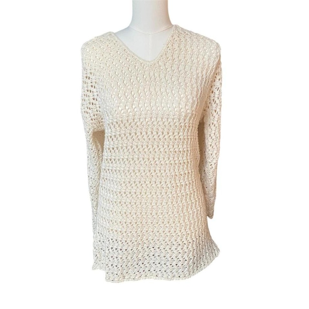 Capezio crochet  cream swim cover up womens size‎ medium